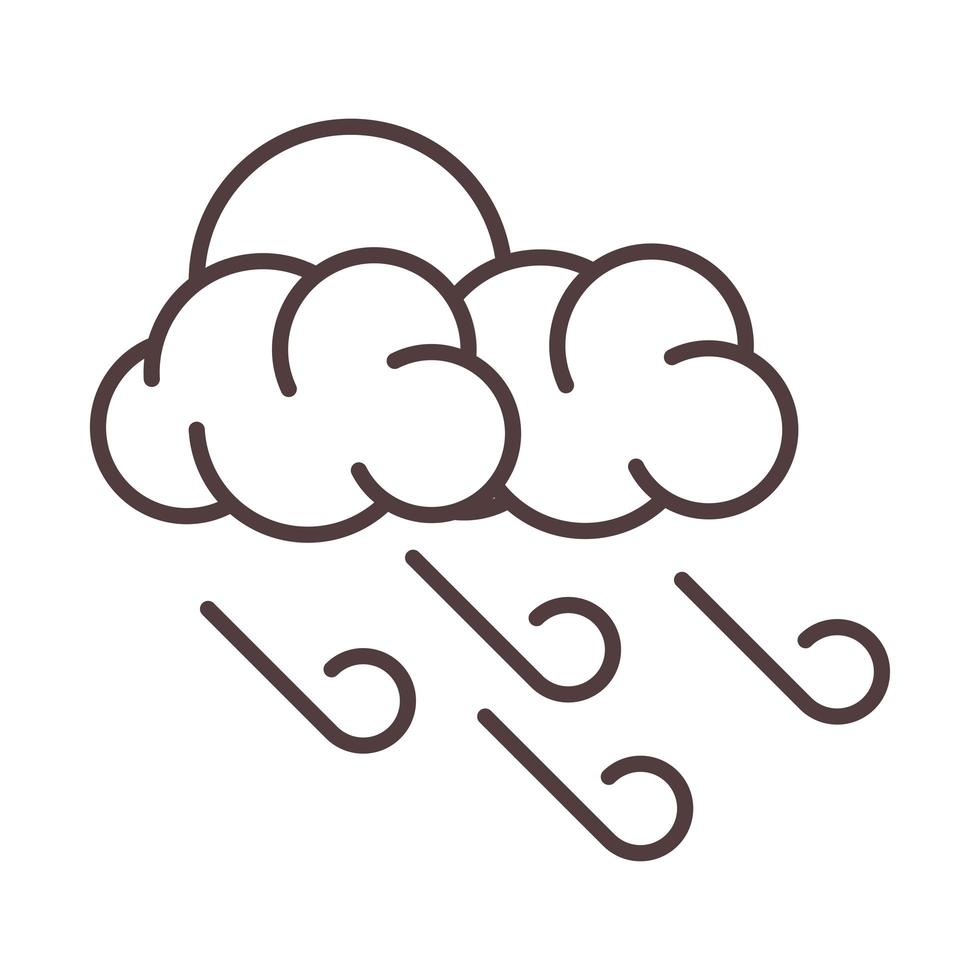 weather clouds sun and wind forecast line icon style vector