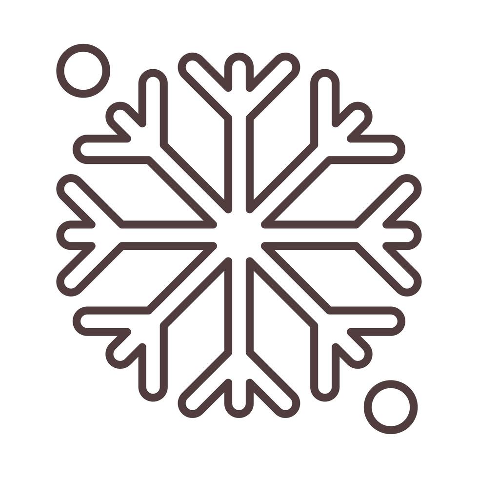 clima invierno copo de nieve temporada fría línea icono estilo vector