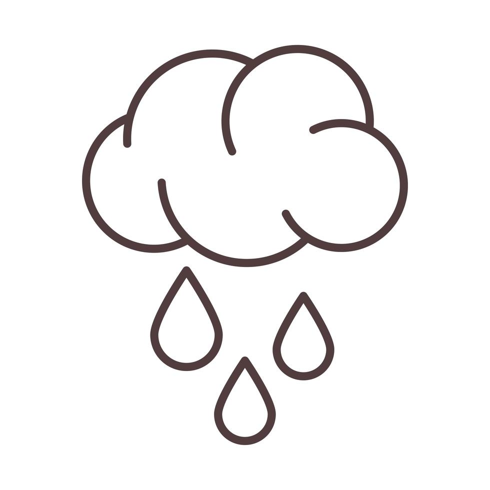 weather cloud rain drops season line icon style vector