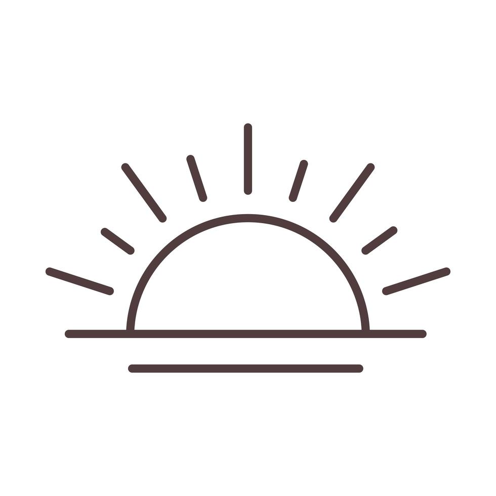 weather sunset season summer line icon style vector