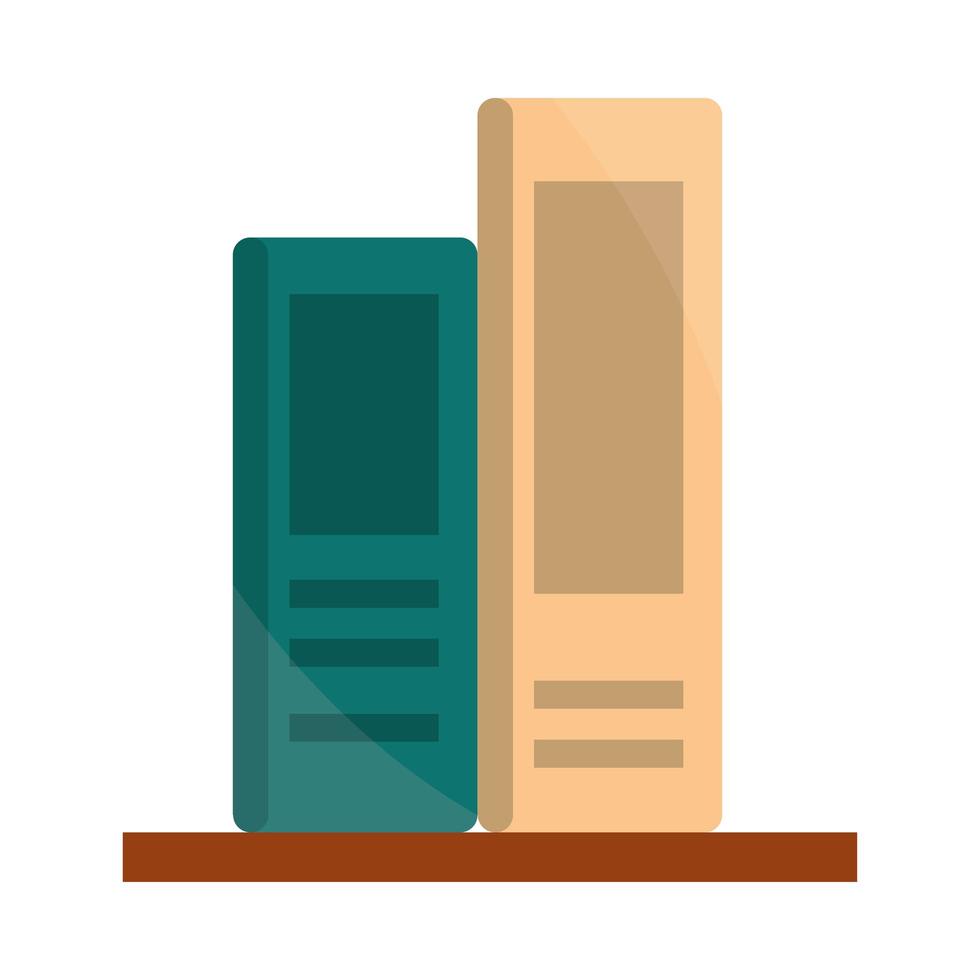 books on wooden shelf reading and learning vector
