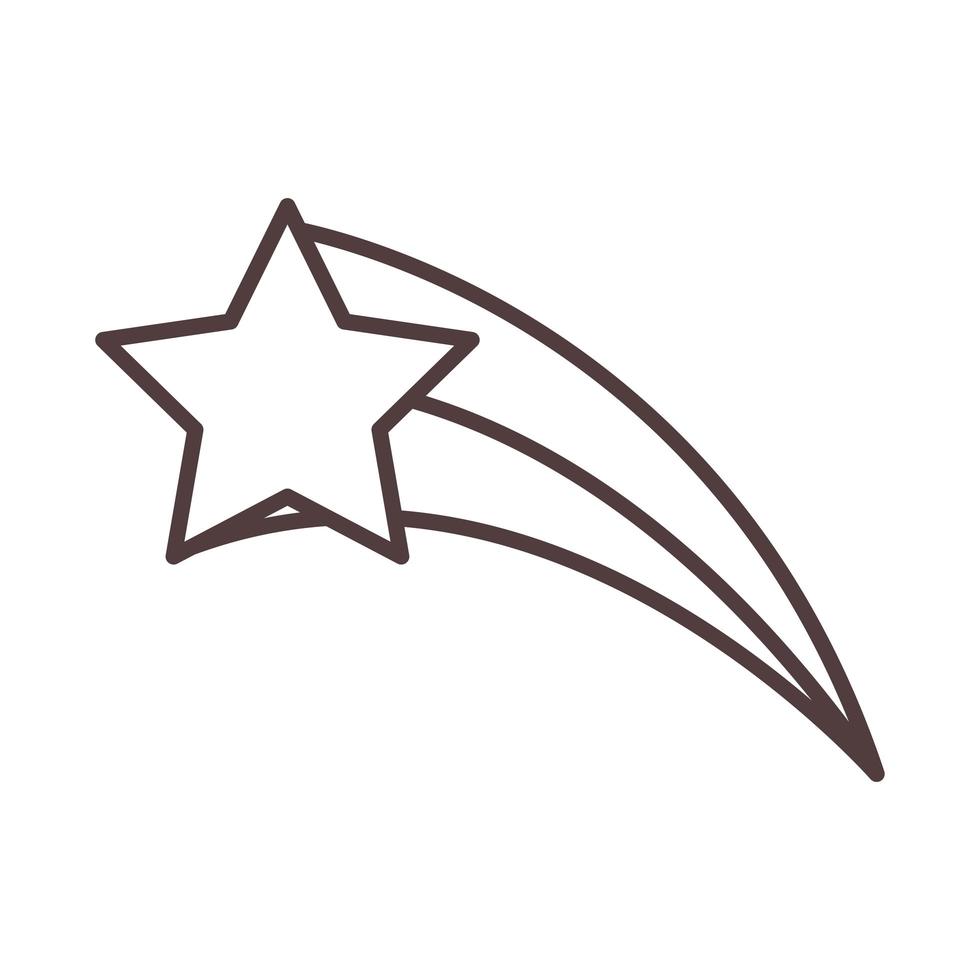 shooting star sky night line icon style vector