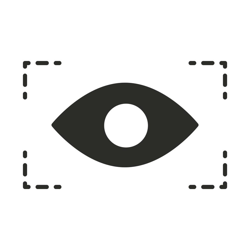 augmented reality cyber eye lens silhouette style vector