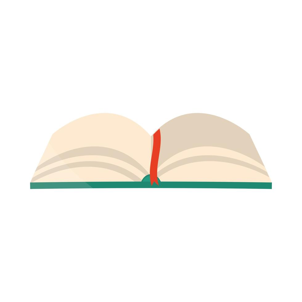 open book blank pages and bookmark reading and learning vector