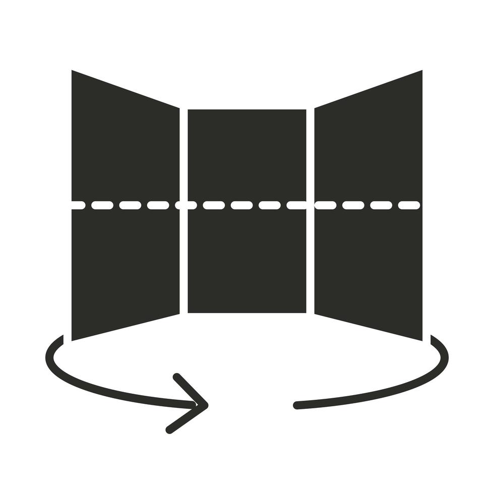 augmented reality virtual tour 360 degree silhouette style vector