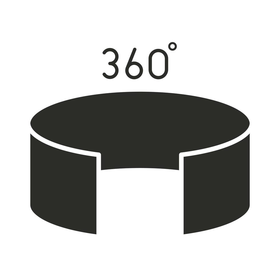 augmented reality rotating and 360 degree silhouette style vector