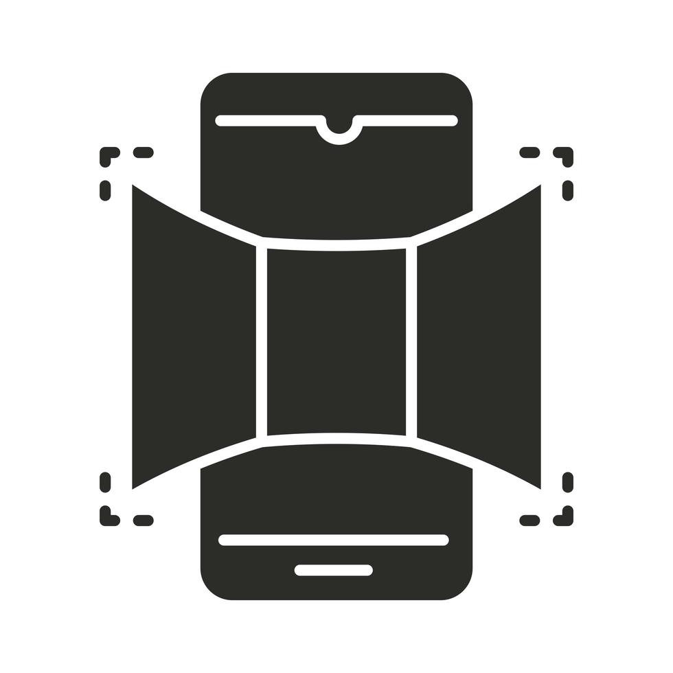 augmented reality smartphone virtual tour panoramic silhouette style vector