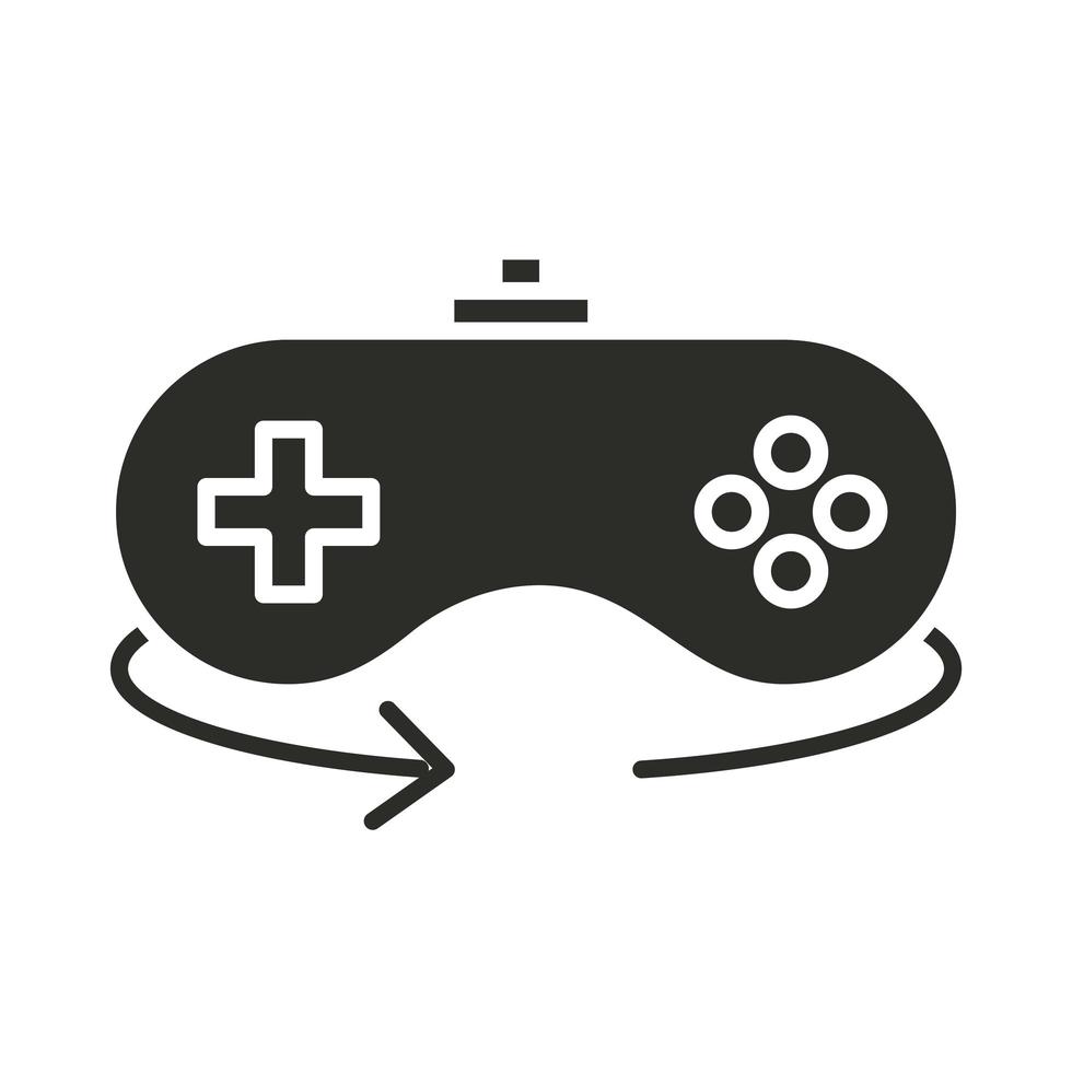 augmented reality control gamepad equipment silhouette style vector