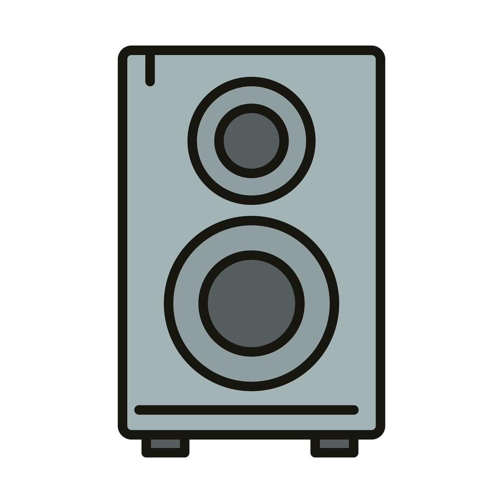 music speaker sound audio celebration party line and fill style vector