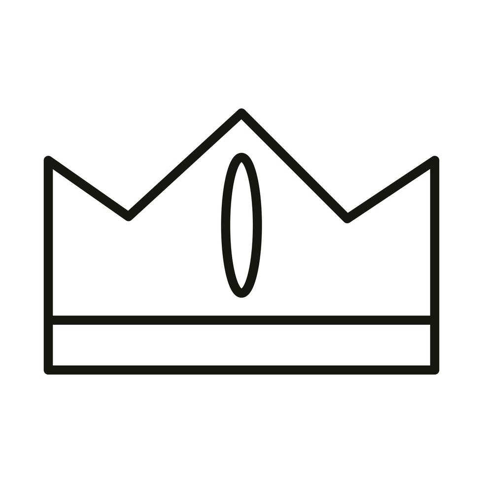 cartoon crown monarchy royalty gem celebration party line icon style vector