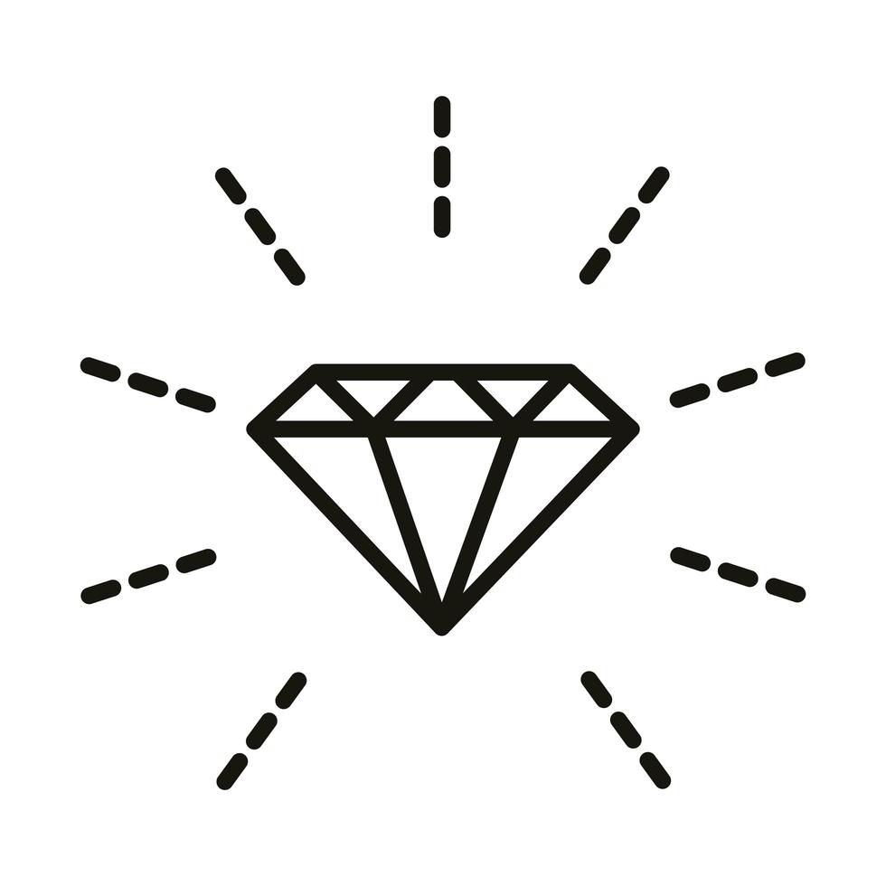 diamond jewelry luxury gem celebration party line icon style vector