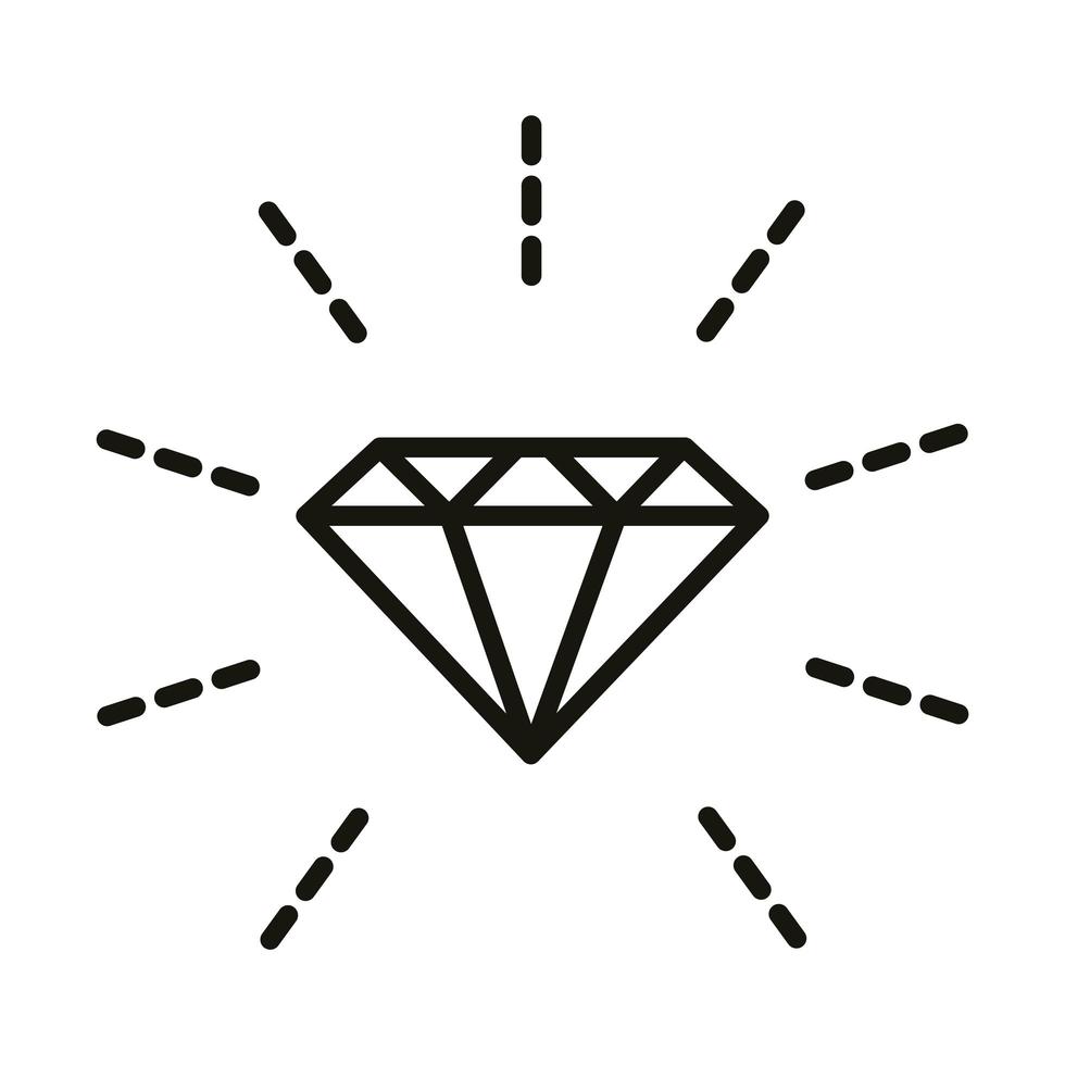 diamond jewelry luxury gem celebration party line icon style vector