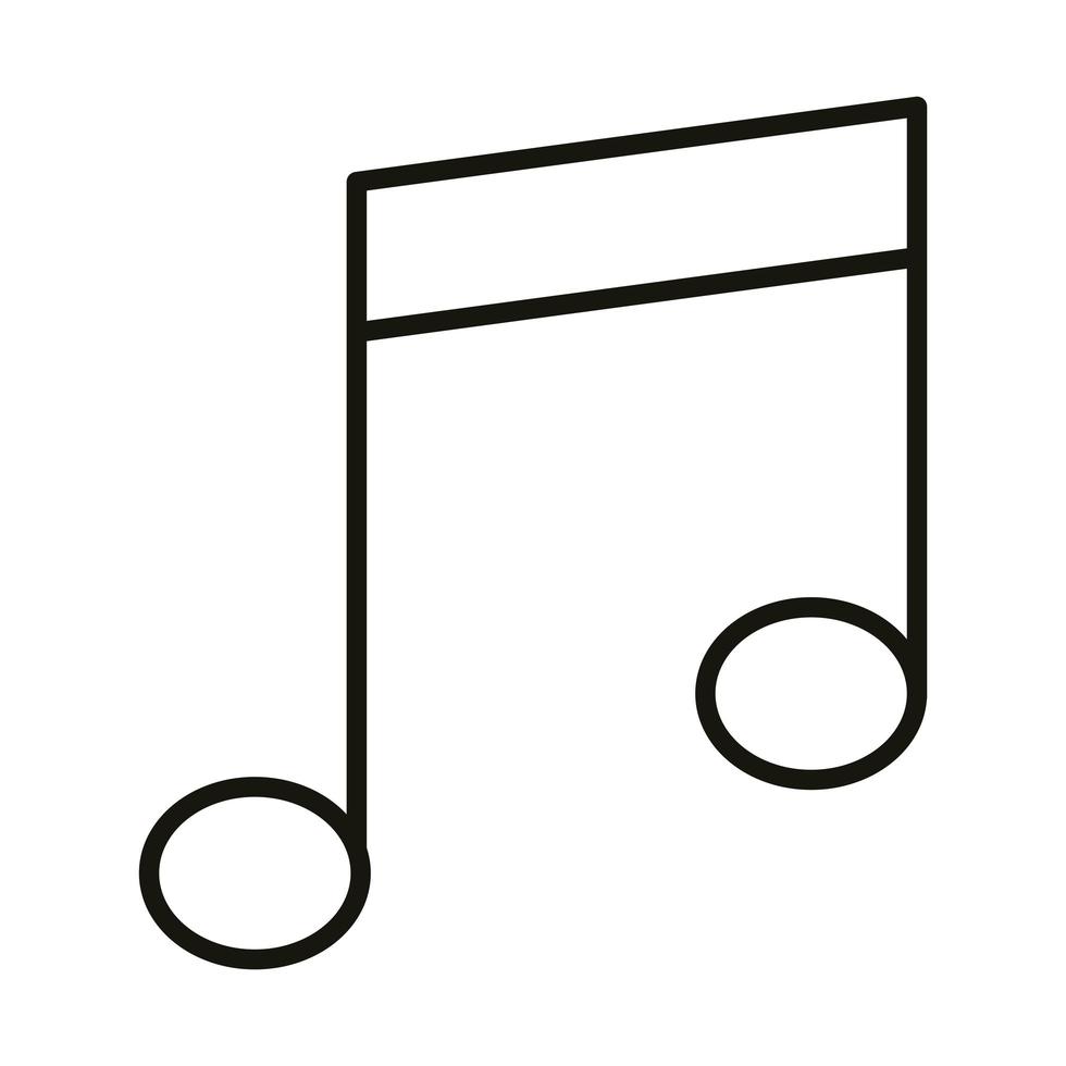 estilo de icono de línea de fiesta de celebración de melodía de sonido de nota musical vector