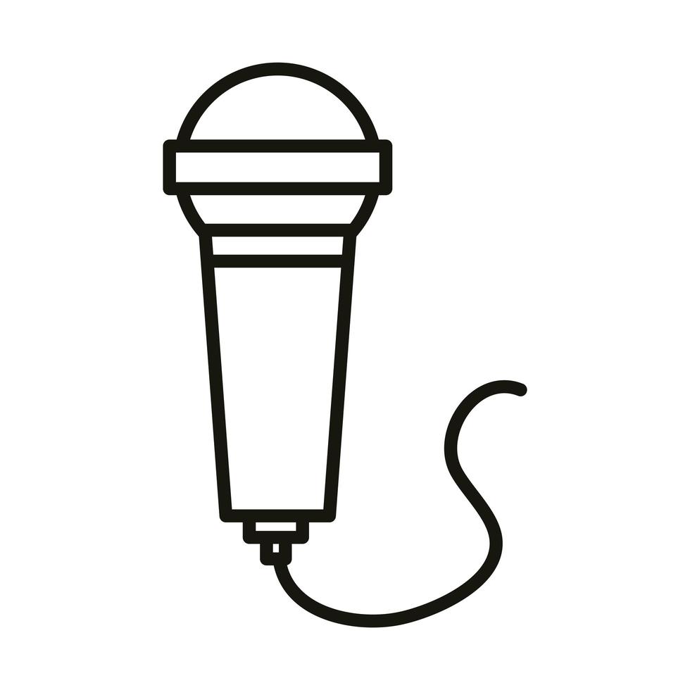 microphone music audio voice celebration party line icon style vector