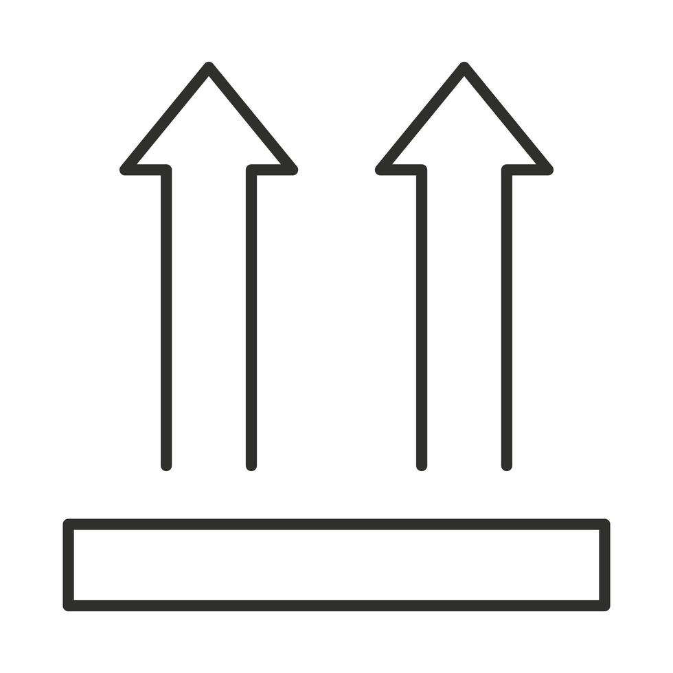 delivery this side up packaging symbol line style design vector