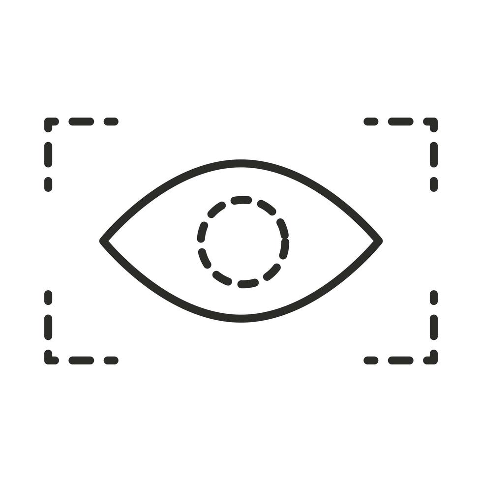 augmented reality cyber eye lens line style vector