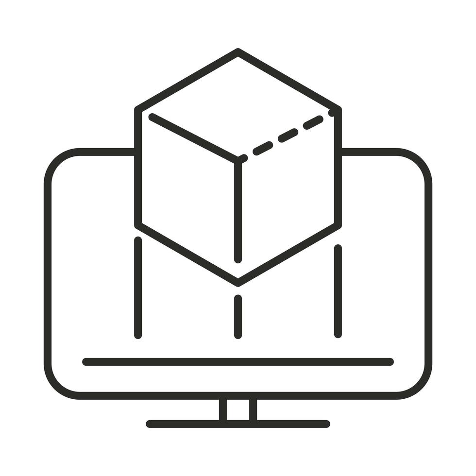 augmented reality computer modern technology line style vector