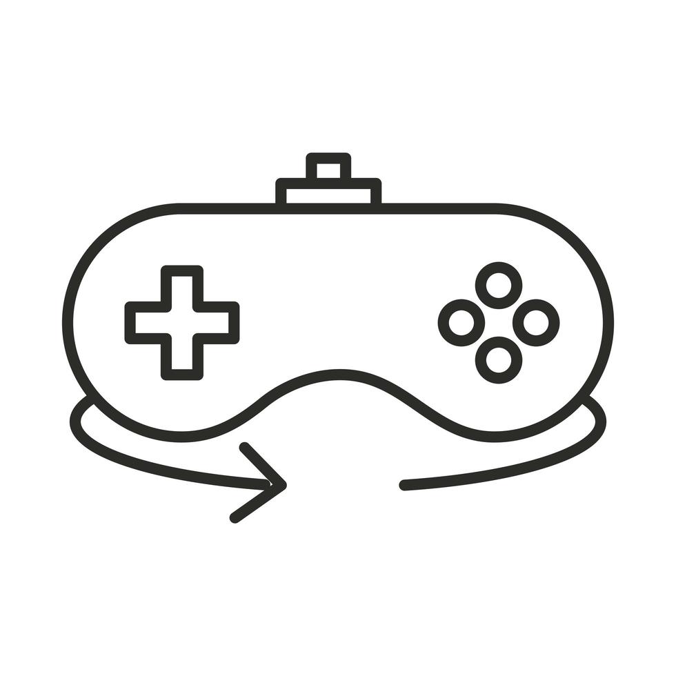 estilo de línea de equipo de gamepad de control de realidad aumentada vector