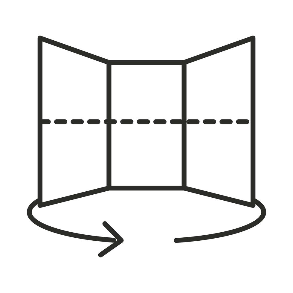 augmented reality virtual tour 360 degree line style vector