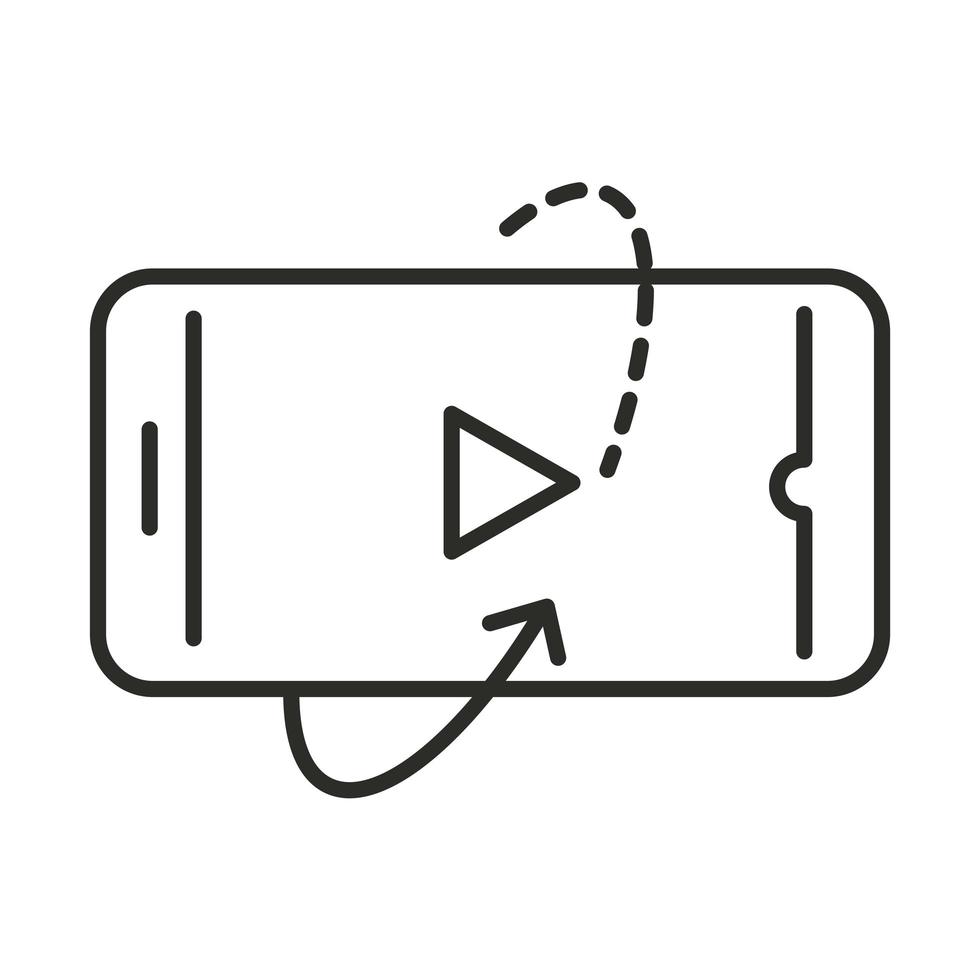 augmented reality smartphone camera panorama line style vector