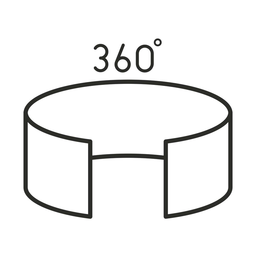 augmented reality rotating and 360 degree line style vector