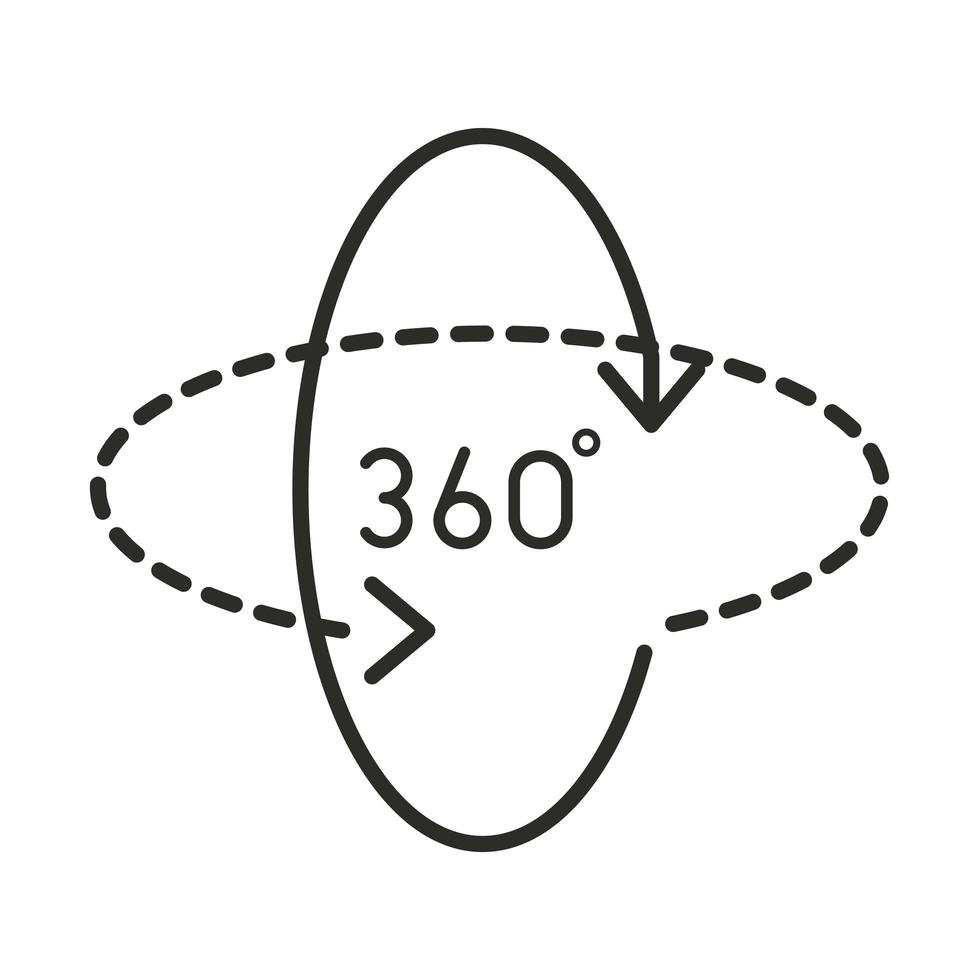 augmented reality angle 360 degrees view line style vector