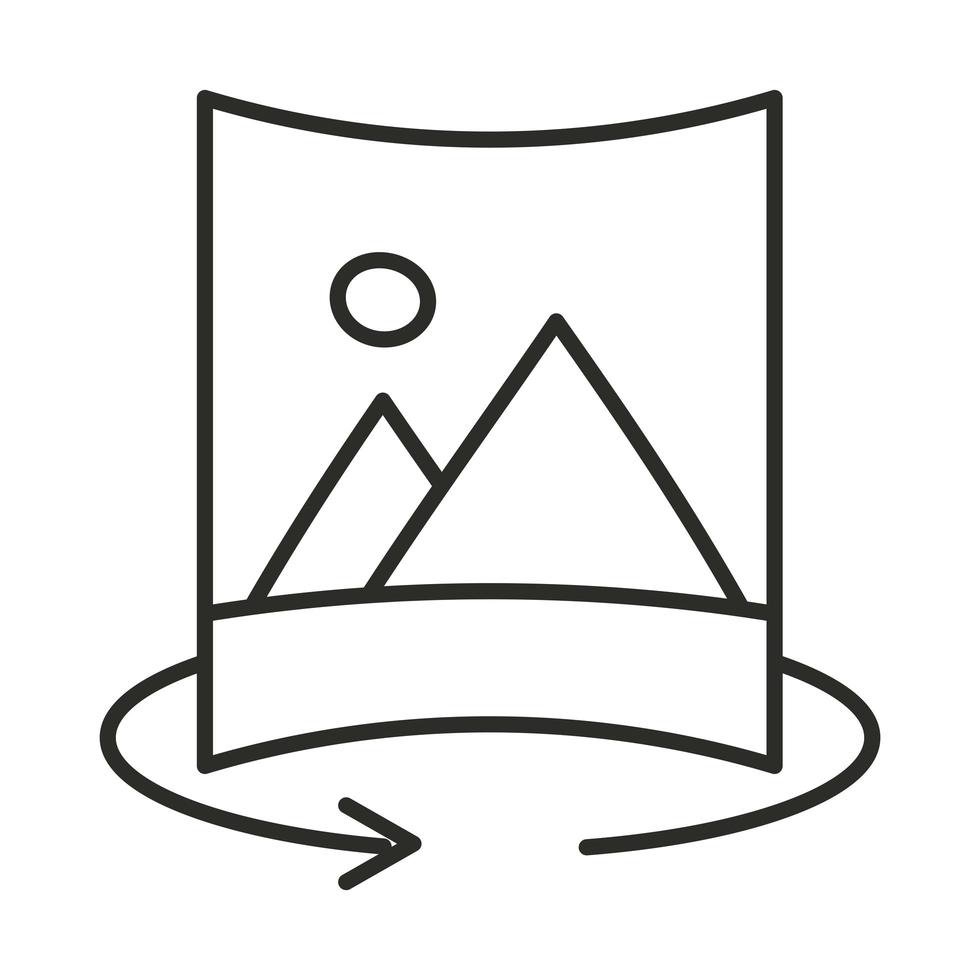 augmented reality panoramic photo line style vector