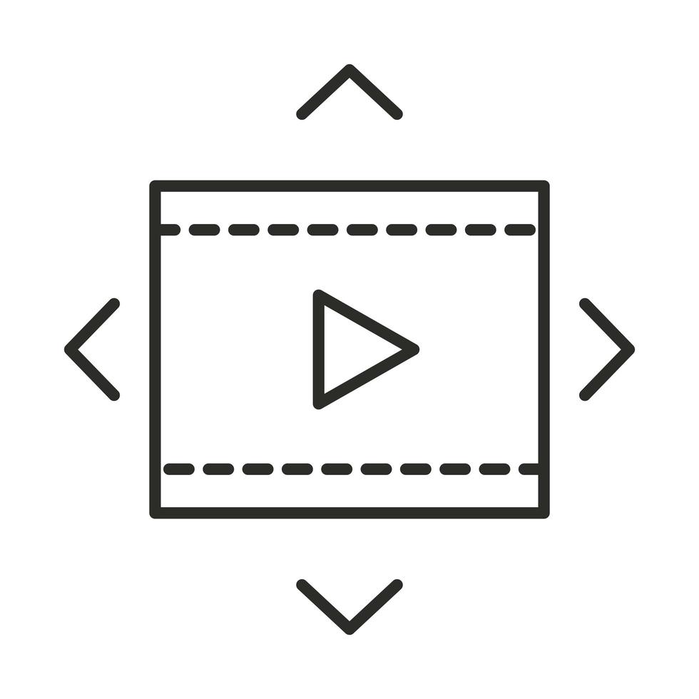 augmented reality experience in gaming or streaming line style vector