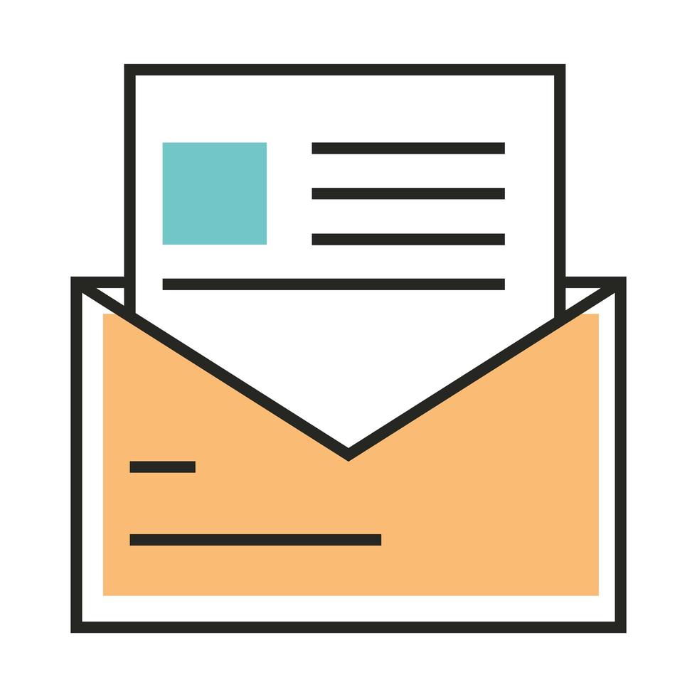 digital marketing email promotion message line and fill vector