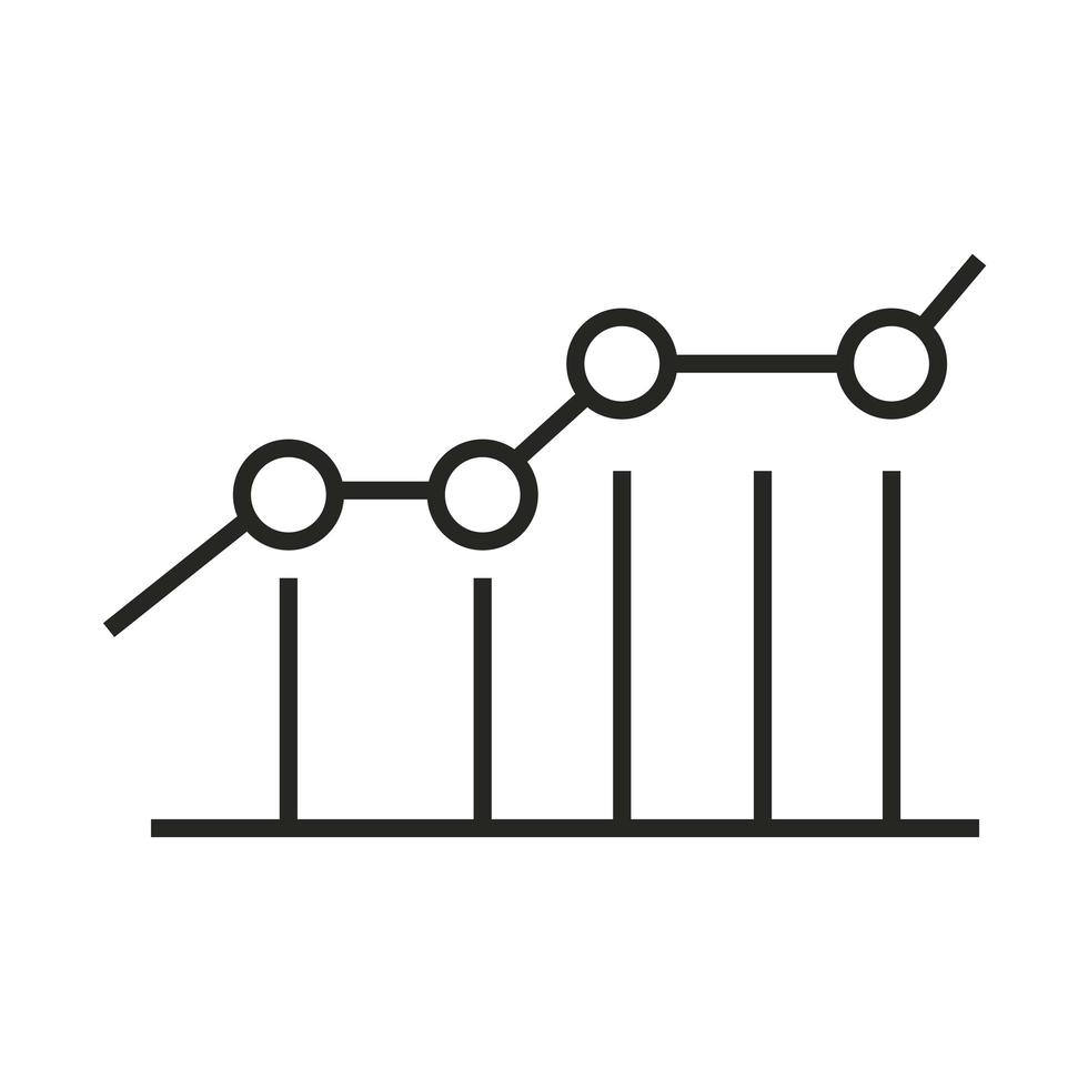 icono de línea de éxito de estrategia de diagrama de marketing digital vector