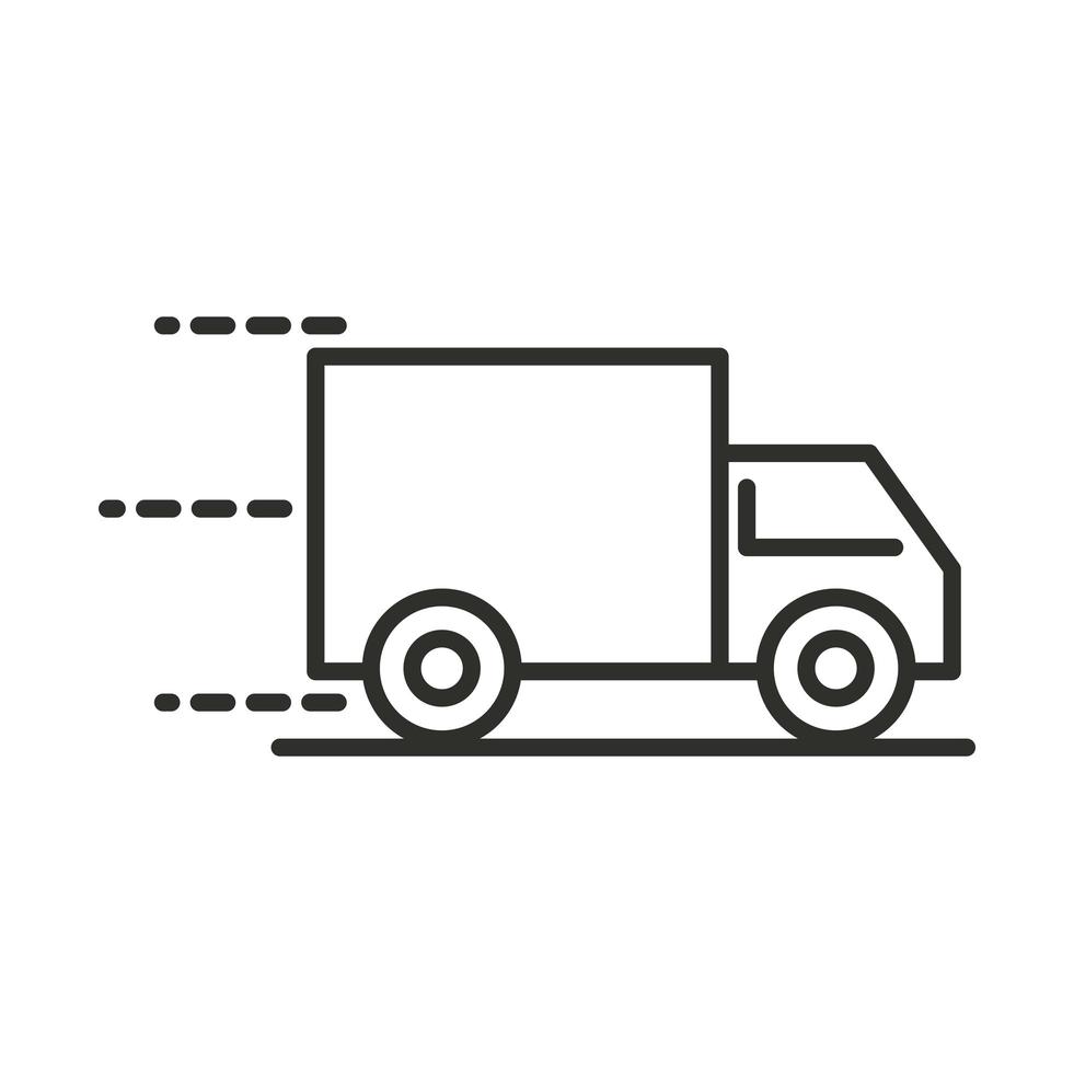 delivery truck transport logistic line style design vector