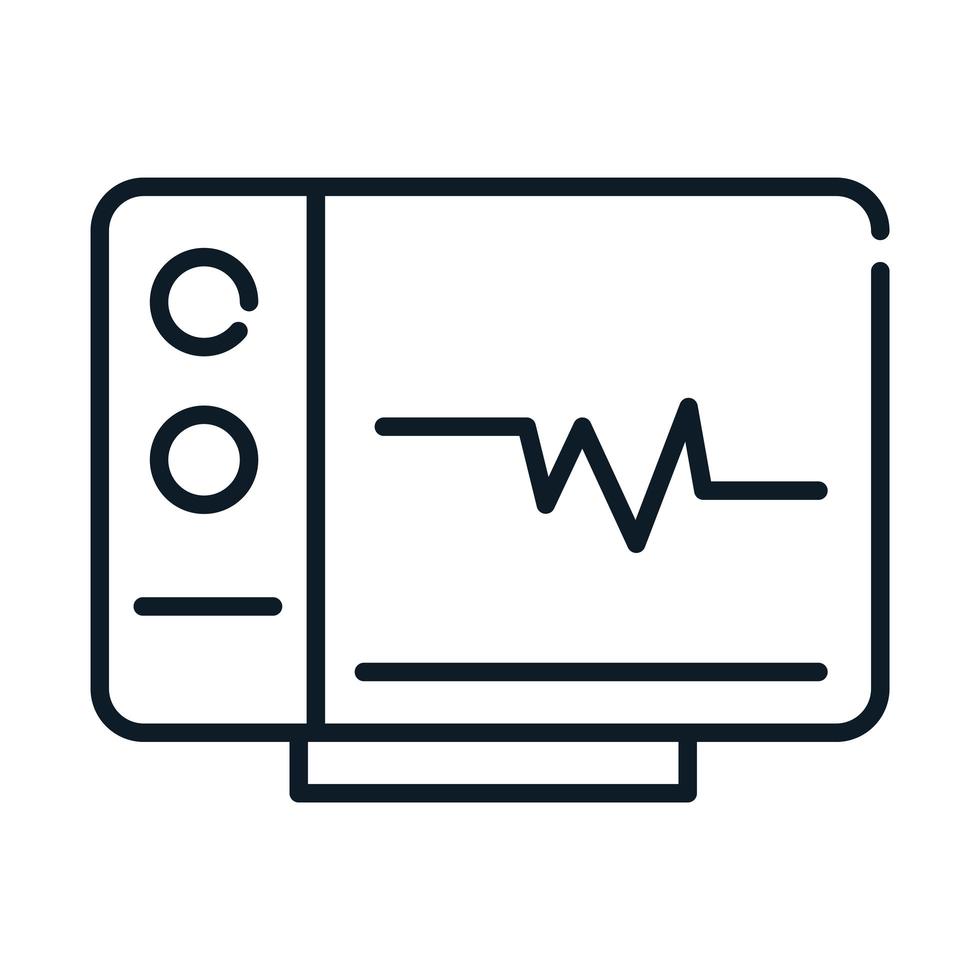 icono de línea de latido del corazón de monitoreo médico de salud vector