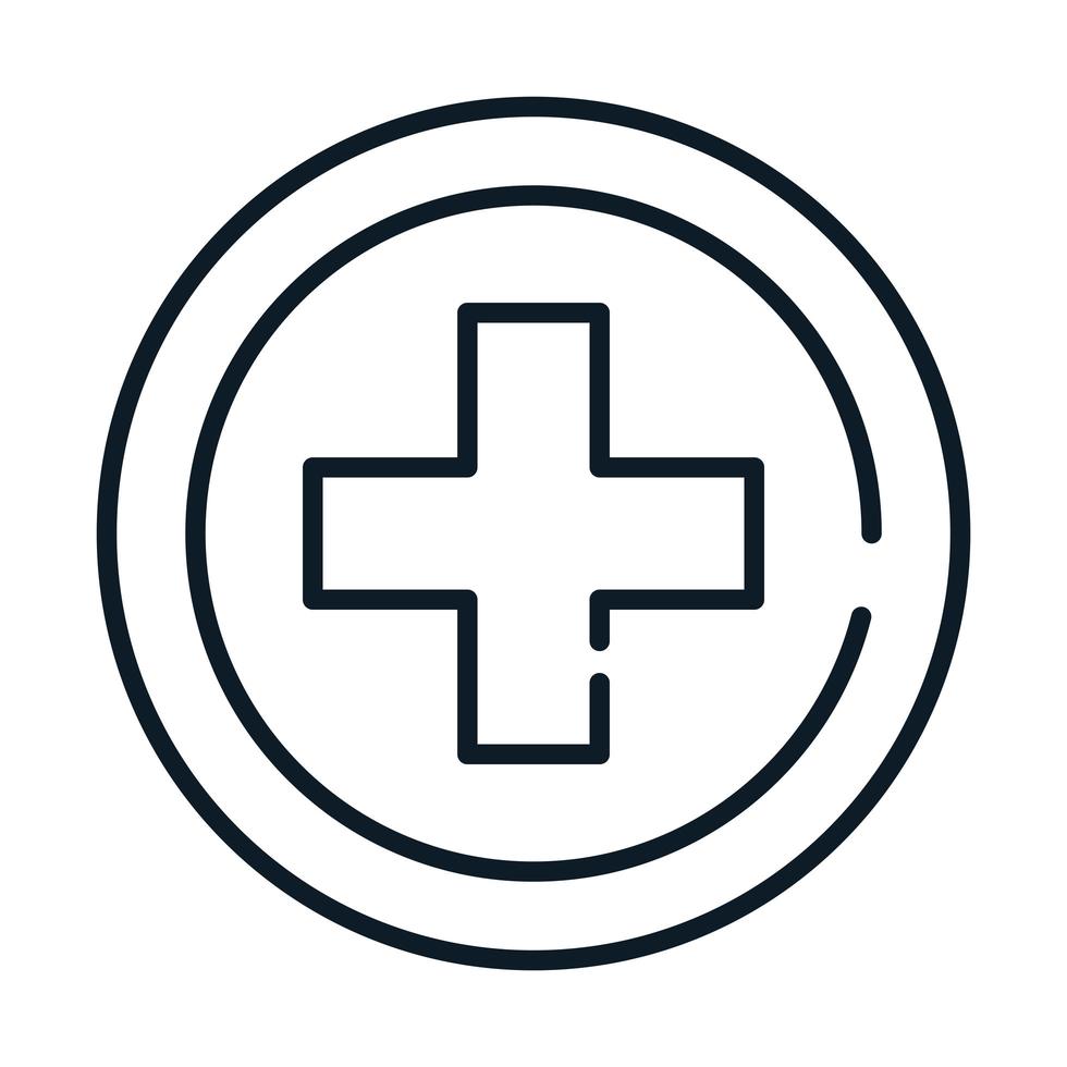 health medical cross service line icon vector