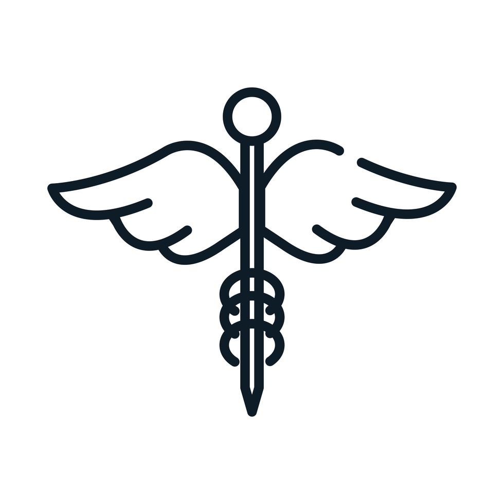 health medical caduceus emblem line icon vector