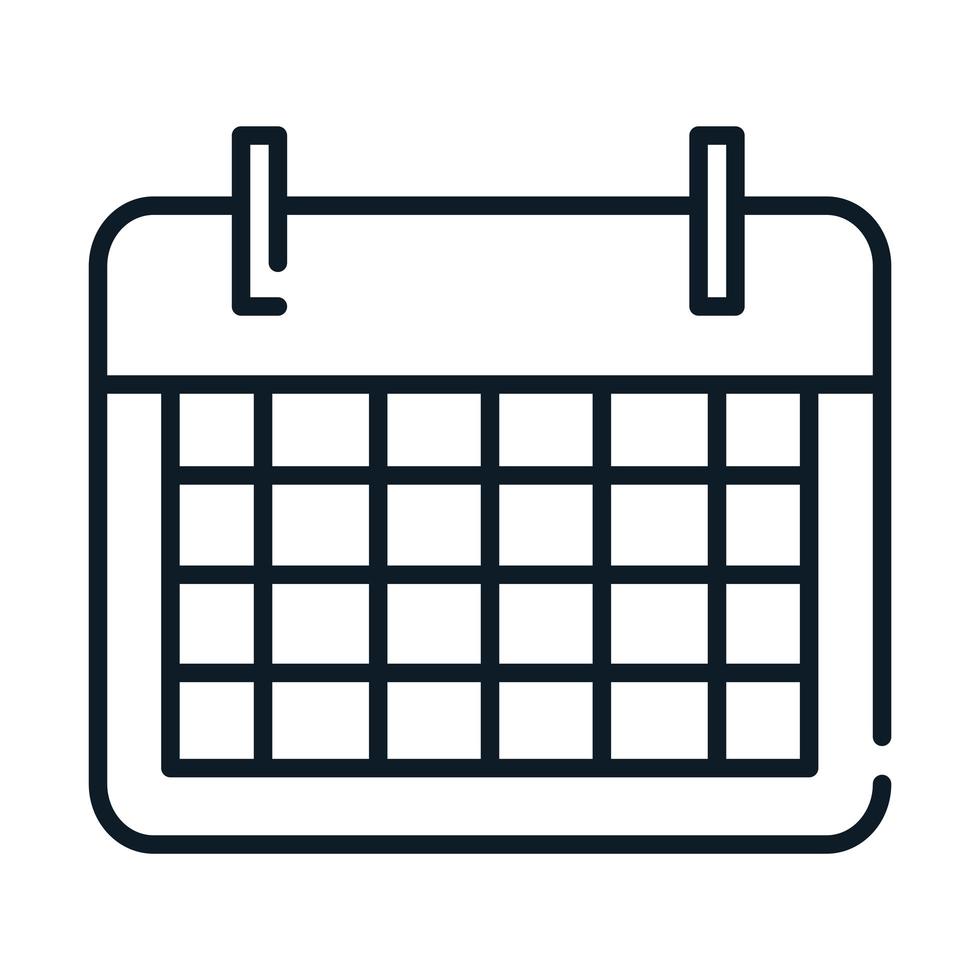 icono de línea de evento de fecha de recordatorio de calendario vector