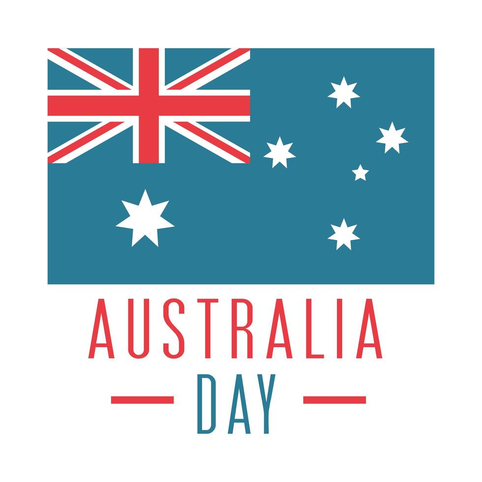 australia day national flag emblem over white background vector