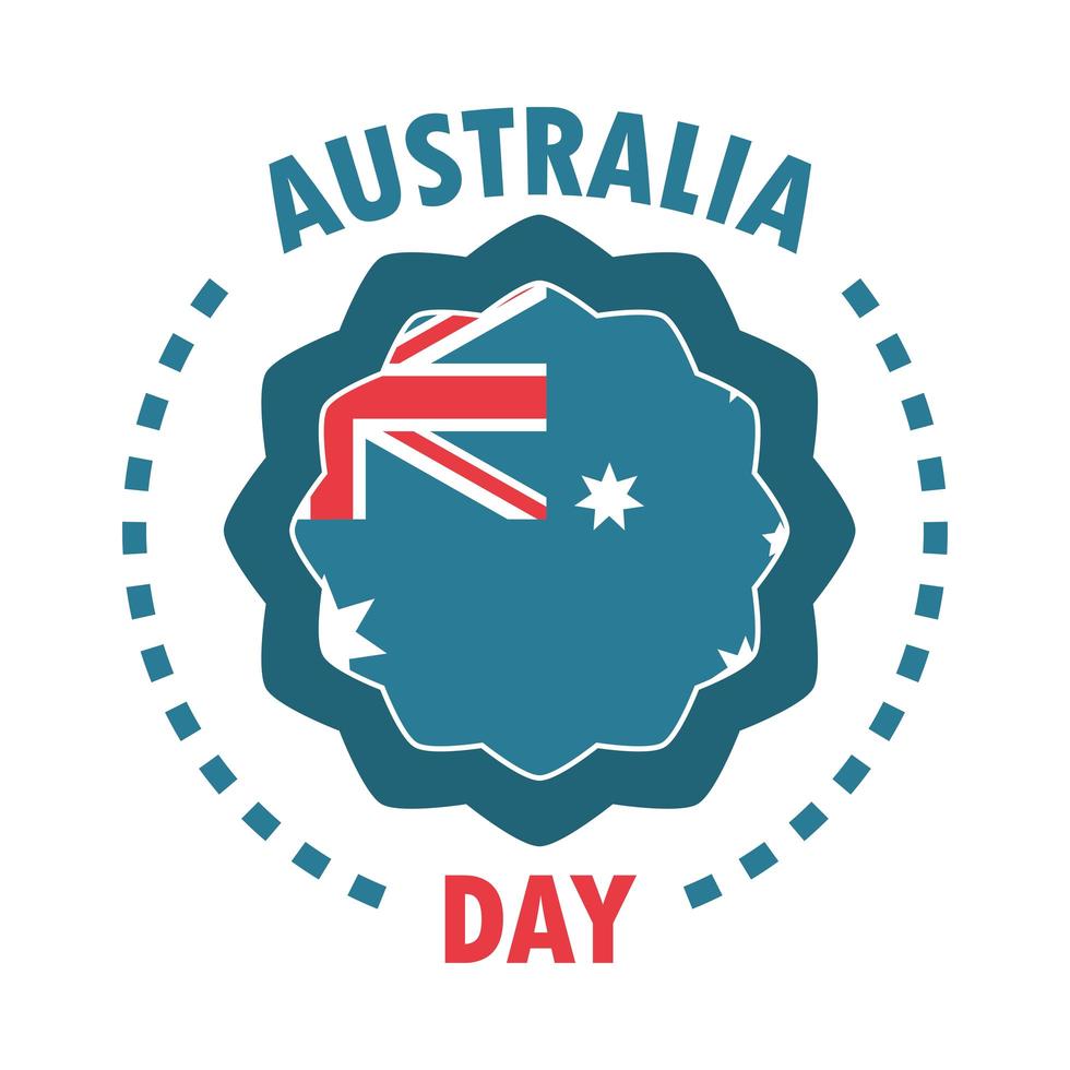 australia day australian flag round emblem vector