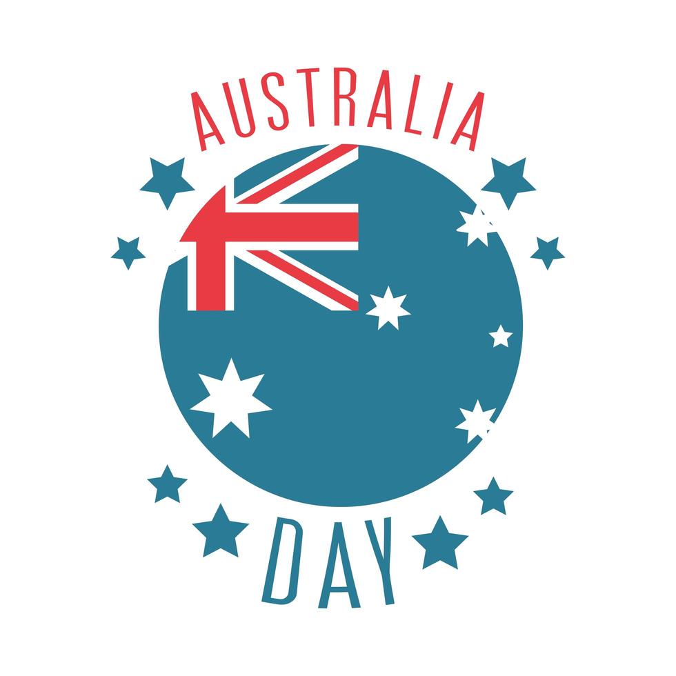 australia day round flag national event celebration vector