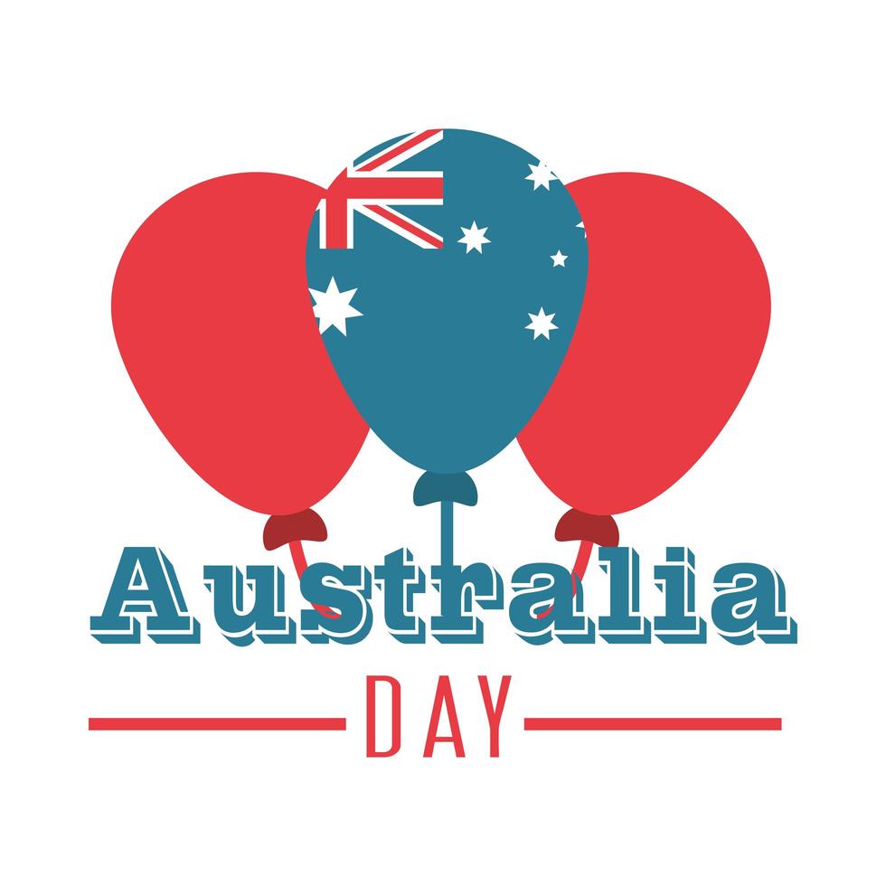 australia day balloons flag freedom celebration vector