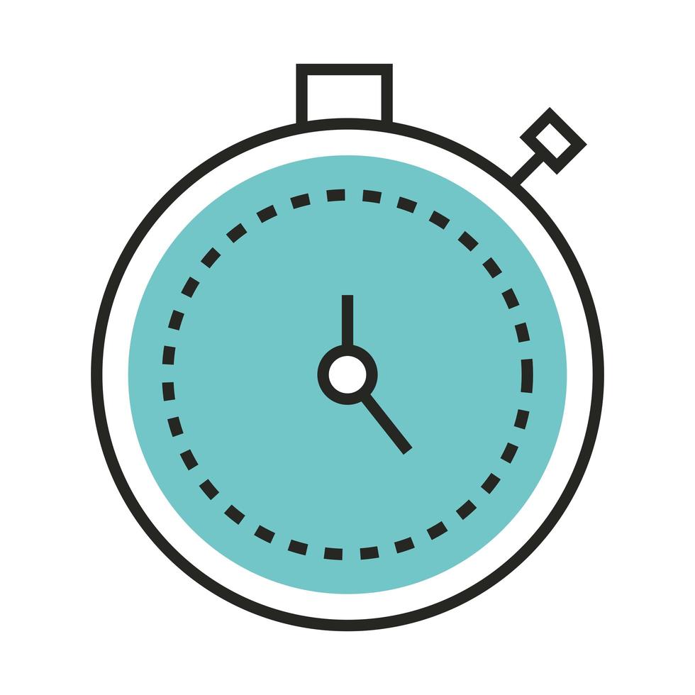 chronomter time measure clock line and fill vector