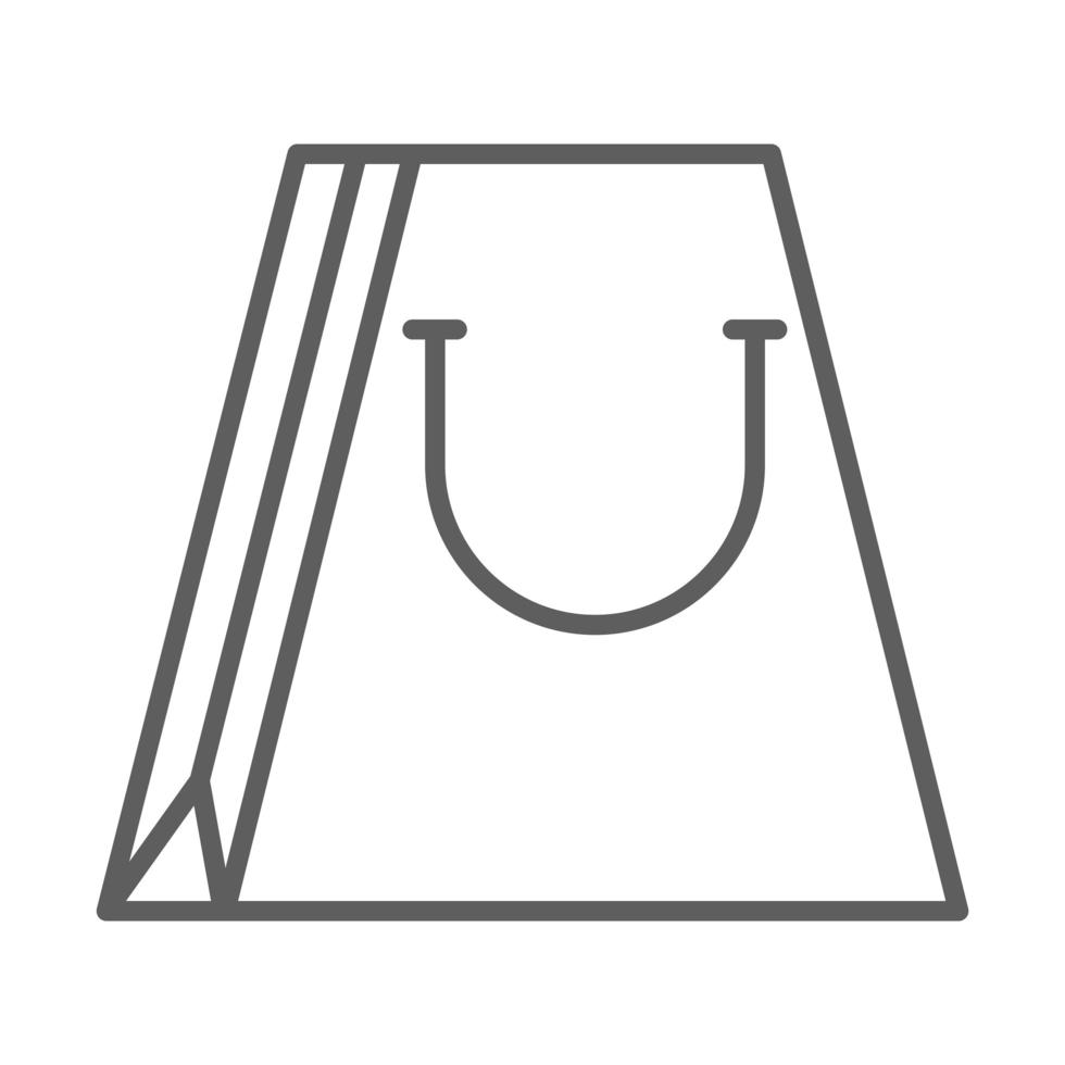 shopping paper bag market commerce in thin line style vector