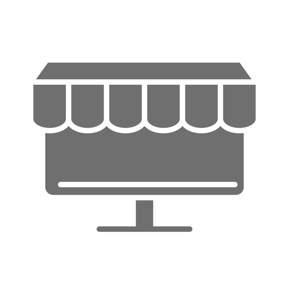 online shopping computer store commerce in silhouette style icon vector