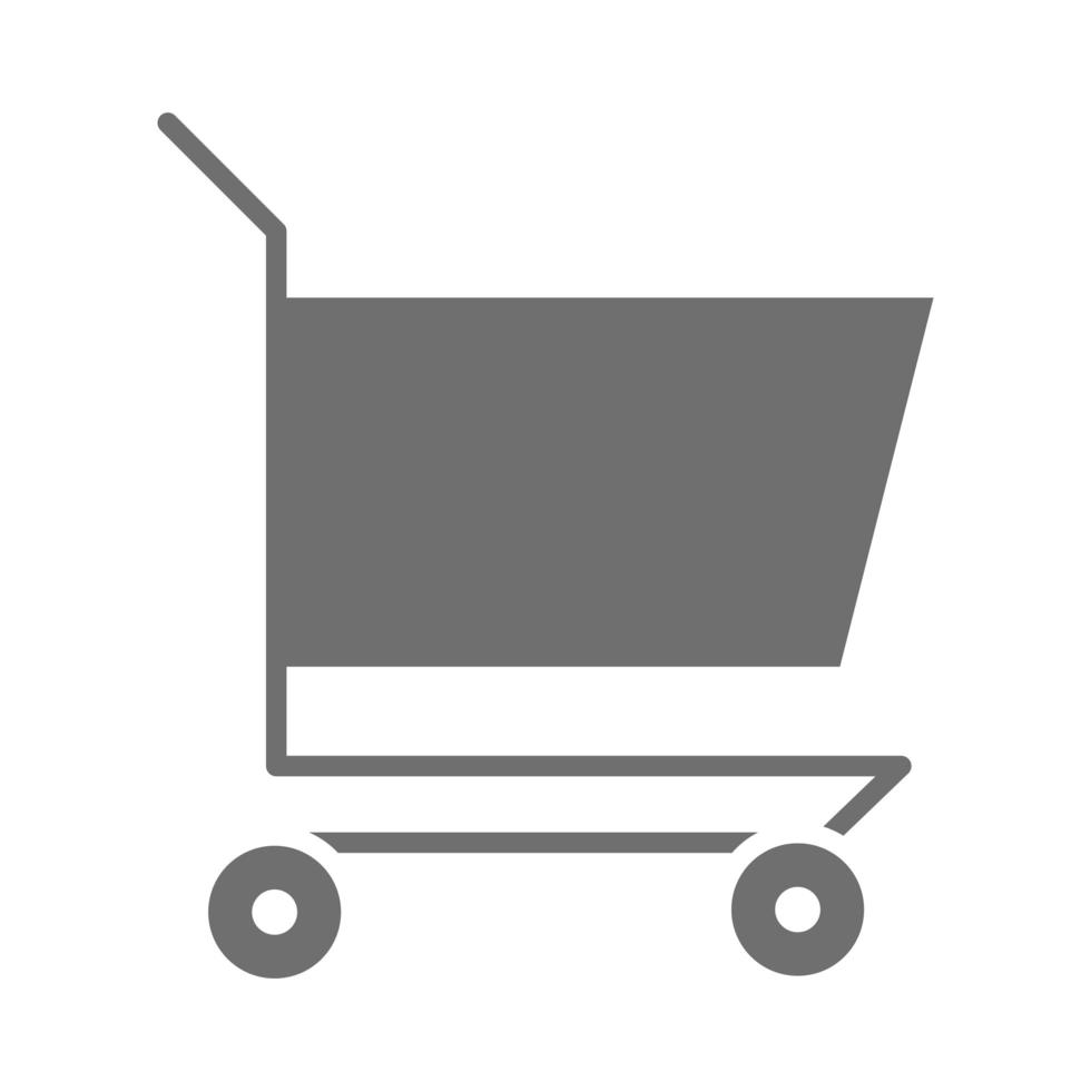 Pictograma de comercio de carrito de compras en icono de estilo de silueta vector