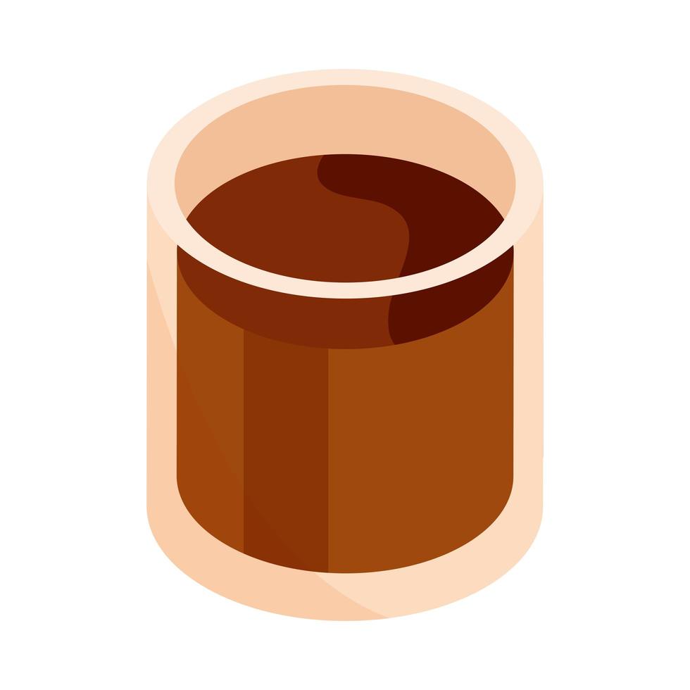 coffee glass cup beverage brewing isometric icon design vector