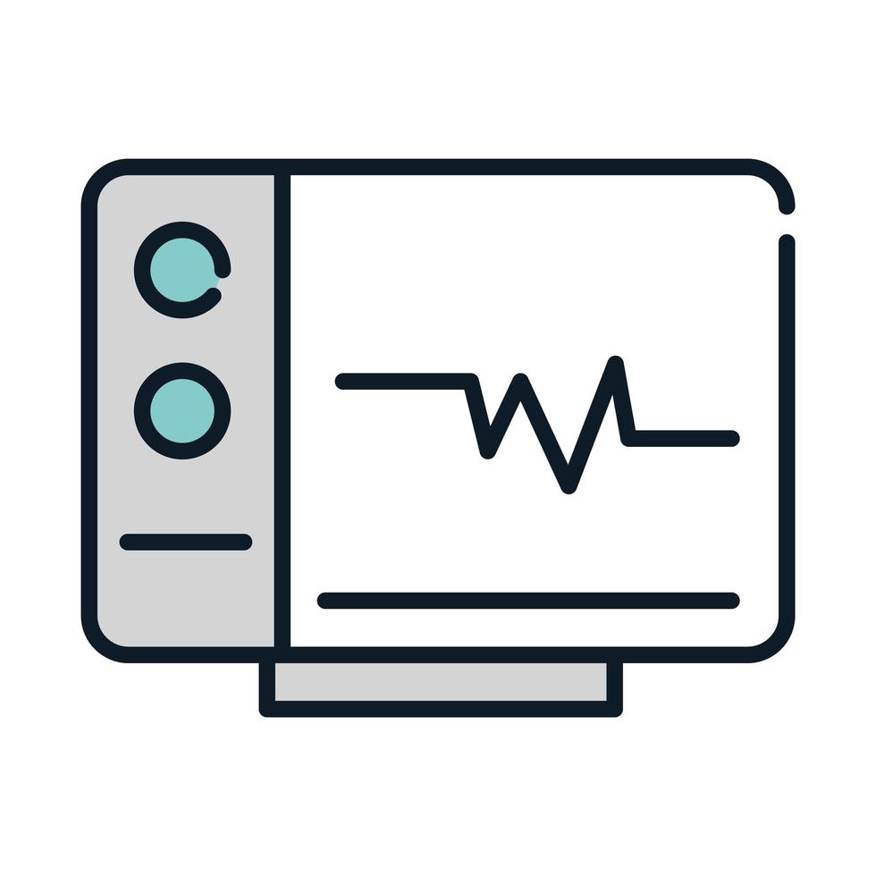 línea de latido del corazón de monitoreo médico de salud y llenado vector