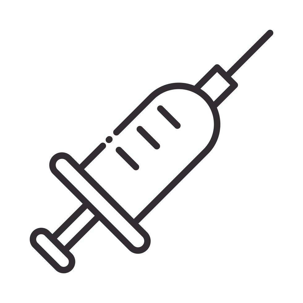 biology medical syringe science element line icon style vector