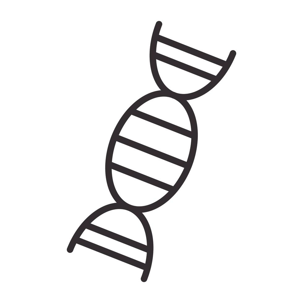 biology genetic dna molecule science element line icon style vector