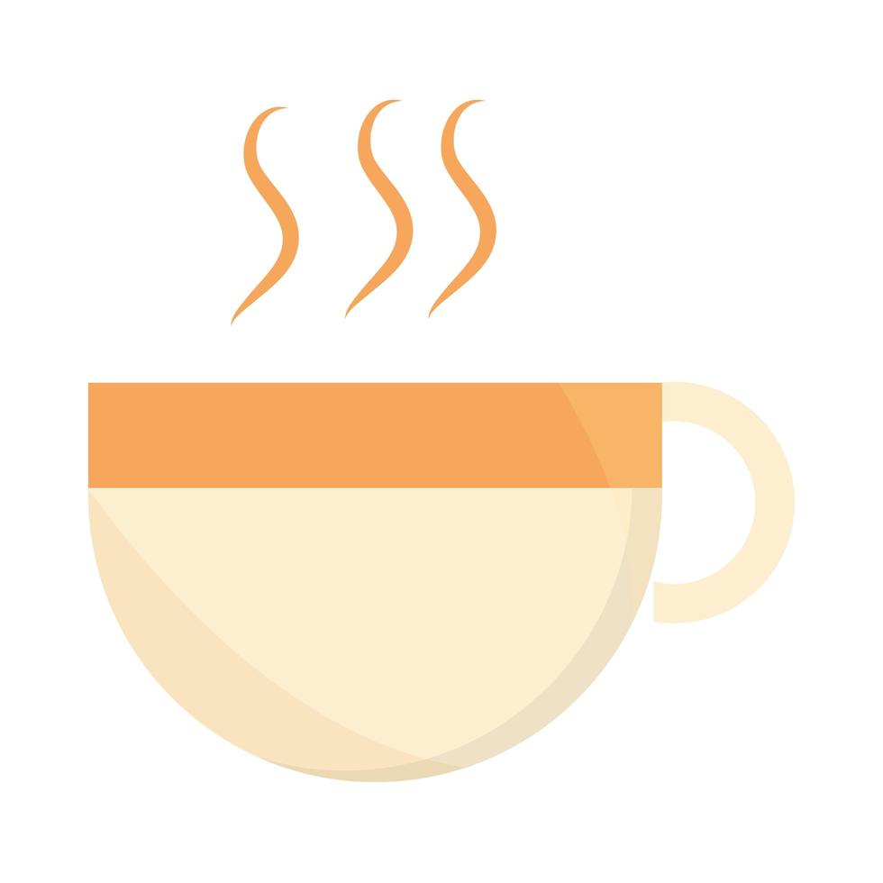 coffee cup fresh beverage food in cartoon flat icon vector