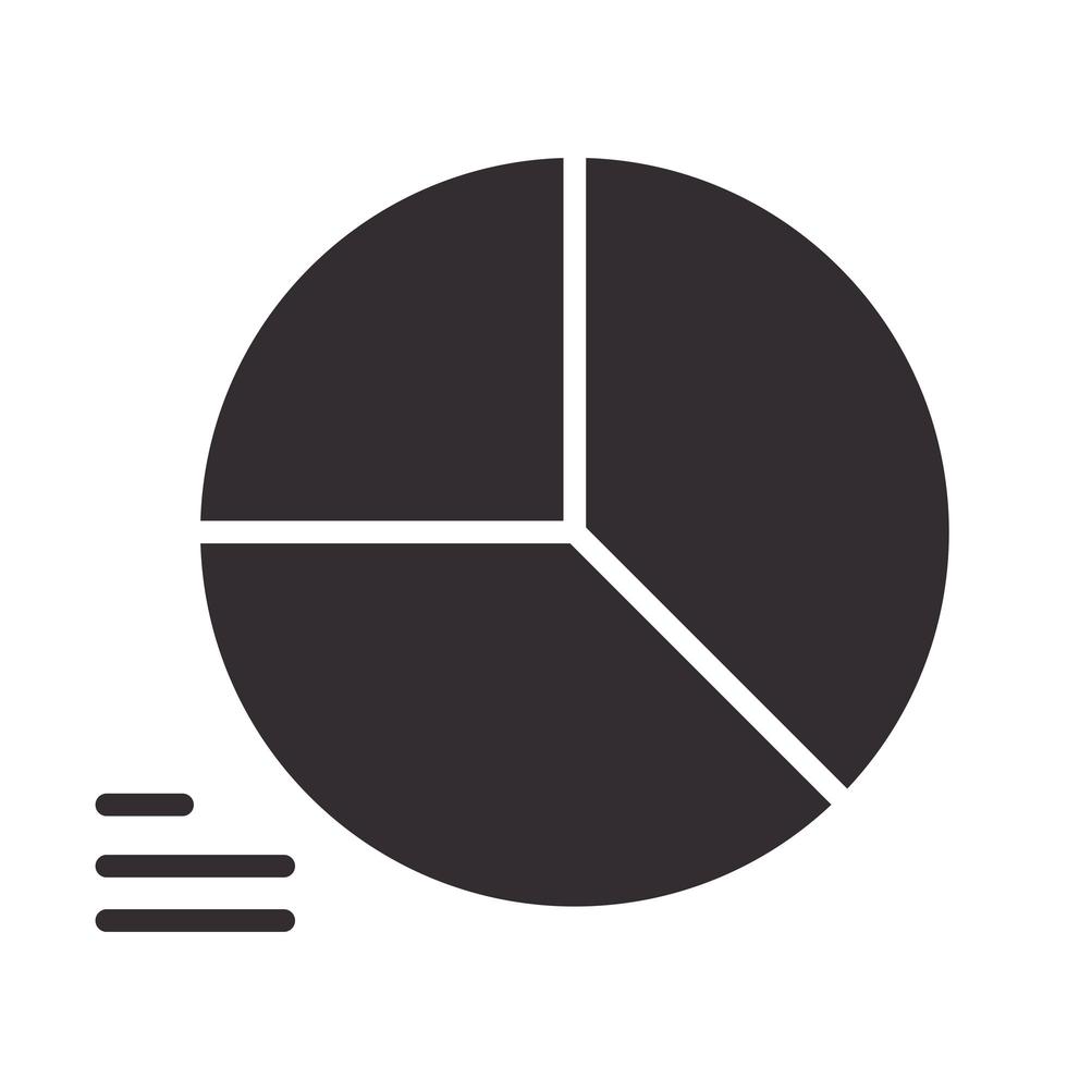 estilo de icono de silueta de elemento de informe de diagrama de estadísticas vector