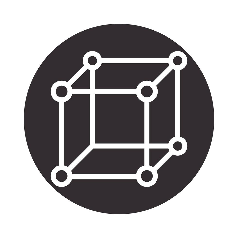 biology science element connected lines with dots silhouette icon style vector